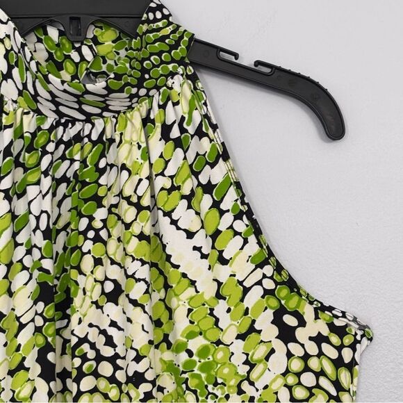 Essentials by Milano | Women’s High Neck Lime Green Halter Snakeskin Blouse S - Picture 4 of 16